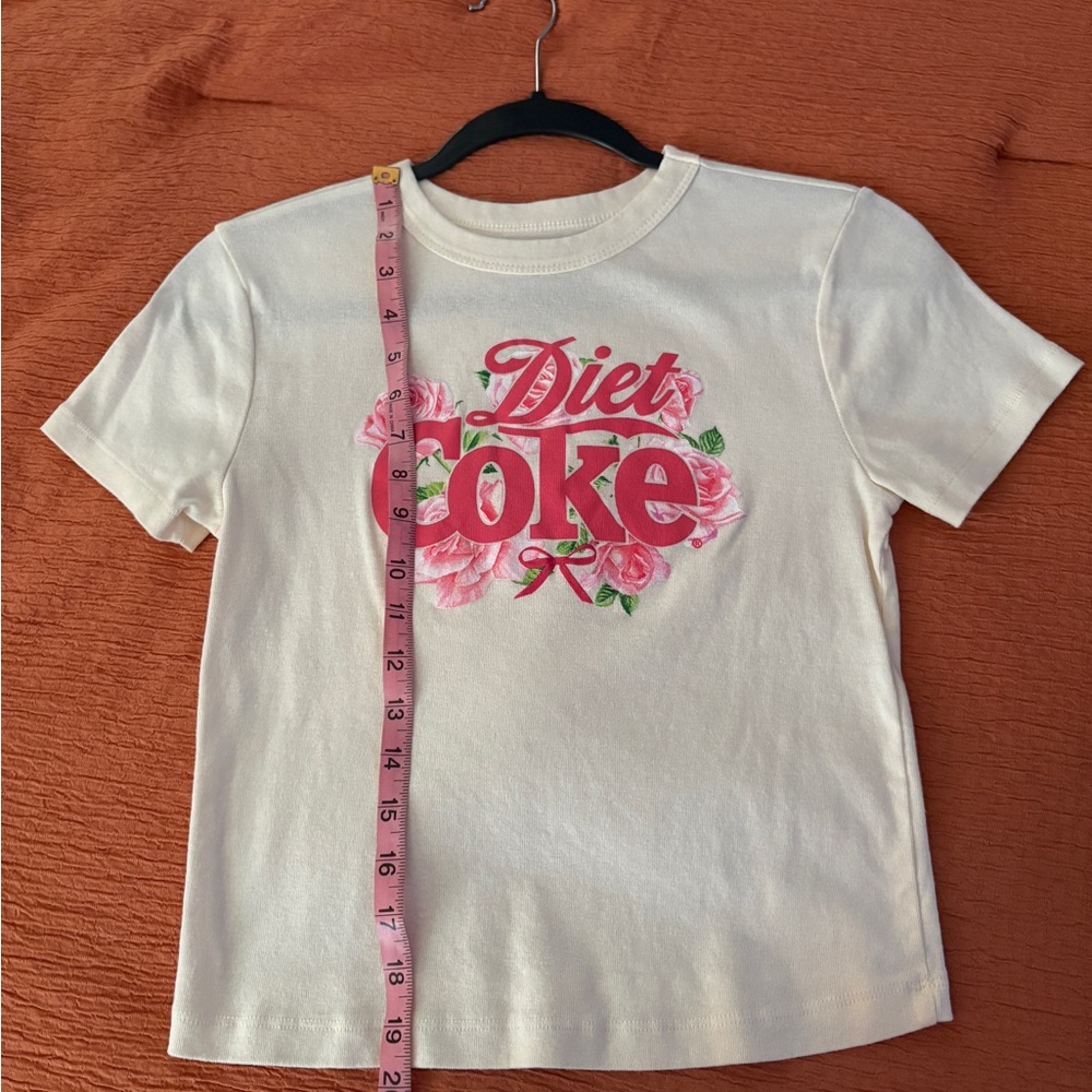 Diet Coke White Tee with Pink and Red Design